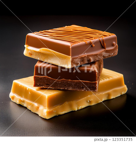 Irresistible Stack of Caramel Chocolate Bars Irresistible Stack of Caramel Chocolate Bars 123351735