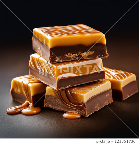 Irresistible Stack of Caramel Chocolate Bars Irresistible Stack of Caramel Chocolate Bars 123351736