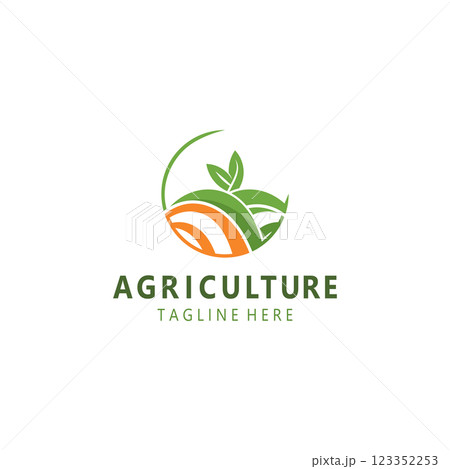 Agriculture Farm Logo Design. Premium country farming field natural harvest Agriculture Farm Logo Design. Premium country farming field natural harvest 123352253