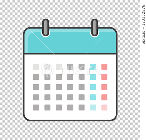 Simple and cute calendar icon starting on Monday - Schedule and plan image material 123352876
