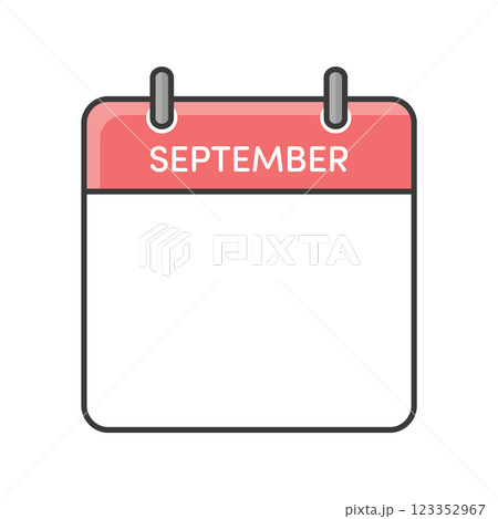 シンプルな9月のカレンダーのアイコン - 日付のない月ごとの暦のテンプレート素材 123352967