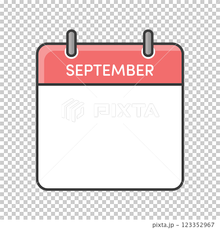 シンプルな9月のカレンダーのアイコン - 日付のない月ごとの暦のテンプレート素材 123352967