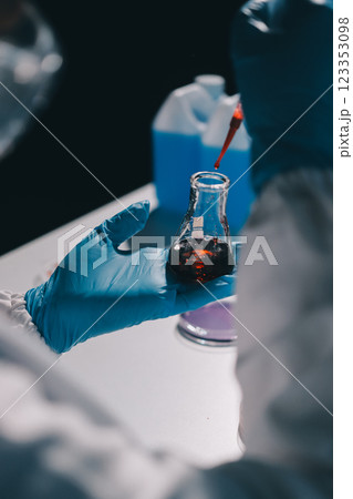 Researchers working in the clinical laboratory 123353098