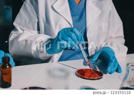 Researchers working in the clinical laboratory 123353110