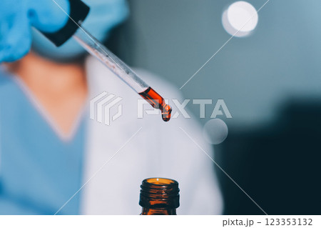 Researchers working in the clinical laboratory 123353132