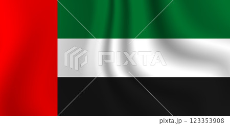 Flag of United Arab Emirates. Arabian national symbol in official colors. Template icon. Abstract vector background Flag of United Arab Emirates. Arabian national symbol in official colors. Template icon. Abstract vector background 123353908
