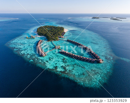 Aerial views of Gaafu Dhaalu Atoll Maguhdhuvaa Island, Maldives Aerial views of Gaafu Dhaalu Atoll Maguhdhuvaa Island, Maldives 123353929