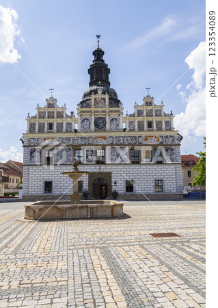 Historic centre of the town Stribro in Tachov district in the Plzen Region, Czech Republic, sunny summer day Historic centre of the town Stribro in Tachov district in the Plzen Region, Czech Republic, sunny summer day 123354089