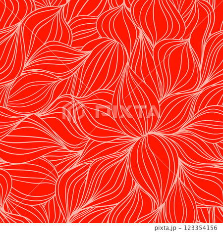Seamless floral pattern based on traditional folk art ornaments. Colorful flowers on color background. Scandinavian style. Sweden nordic style. Vector illustration. Simple minimalistic pattern 123354156