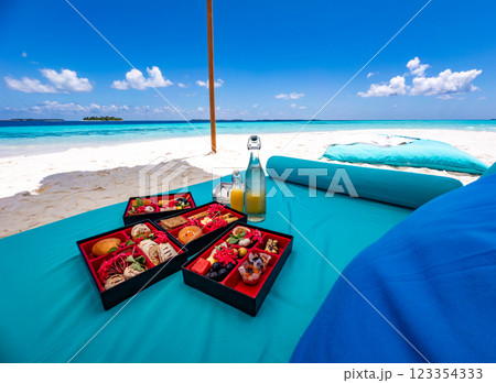 Sandbank experience with picnic in Gaafu Dhaalu Atoll Maguhdhuvaa Island, Maldives 123354333