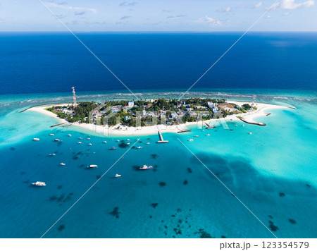 View of Fulidhoo island in the Maldives View of Fulidhoo island in the Maldives 123354579