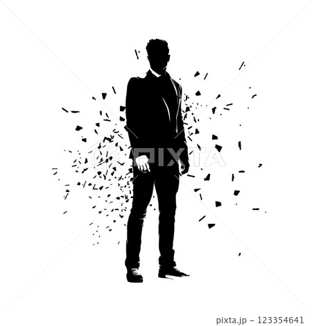 Businessman standing, abstract vector silhouette, ink drawing. Isolated business people Businessman standing, abstract vector silhouette, ink drawing. Isolated business people 123354641