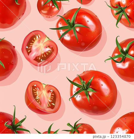Seamless image. Bright red tomatoes. 123354870