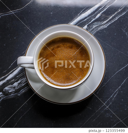 Simple White Cup of Coffee Delight 123355499