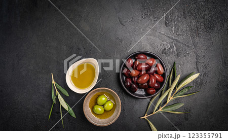 Green and black olives 123355791