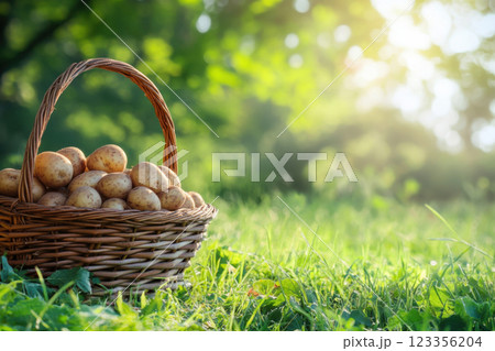 basket with potatoes 123356204