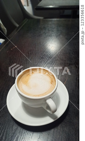 A freshly brewed cup of cappuccino 123356618