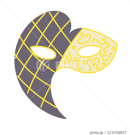 Elegant Venetian mask illustration in black and gold 123356657