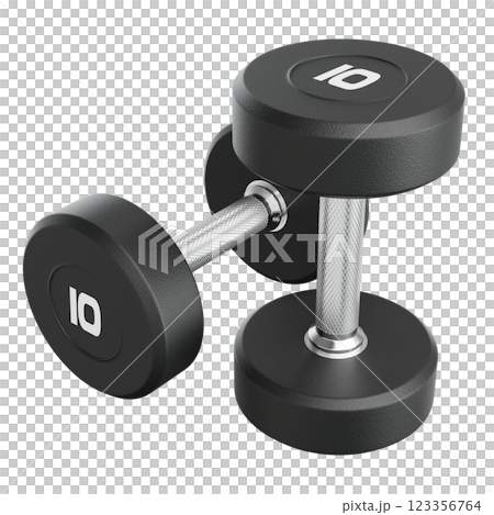 Two blank Round Rubber Dumbbells with number 10, weightlifting gym equipment 123356764