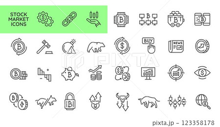 Stock Market Icon Set 123358178
