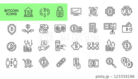 Bitcoin Icons Set 123358196