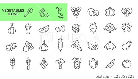 Vegetables Icons Set Vegetables Icons Set 123358225