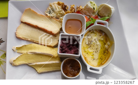 a delicious breakfast of various dishes in Turkish 123358267