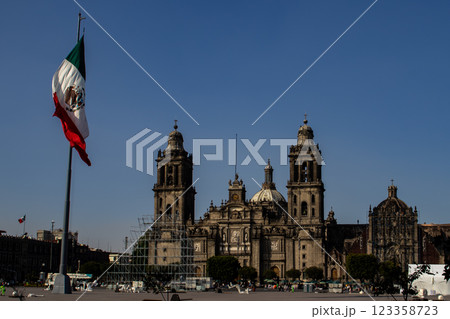 Zocalo Constitution Square and the Metropolitan Cathedral in Mexico city. Zocalo Constitution Square and the Metropolitan Cathedral in Mexico city. 123358723