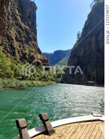the deck of a boat on a beautiful seascape the deck of a boat on a beautiful seascape 123359637