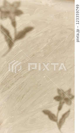 Two shadows of flowers on a plaster background. A gentle and romantic shot that conveys a sense of coziness, naturalness and harmony. 123359749