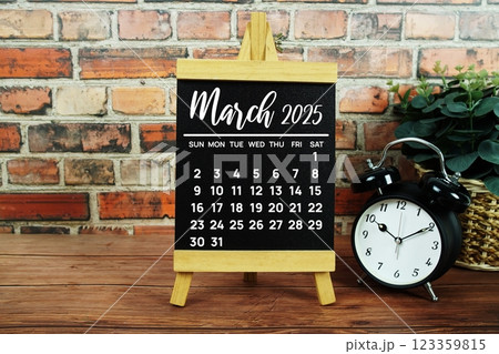 March 2025 annual monthly desk calendar for planning and management 123359815