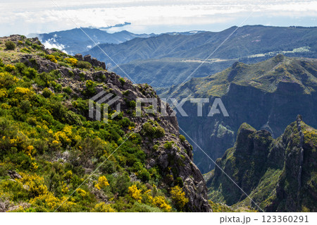 beautiful mountain landscape on the island of Madeira in Portugal beautiful mountain landscape on the island of Madeira in Portugal 123360291