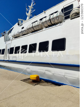 beautiful ships and boats are moored near the shore 123360370