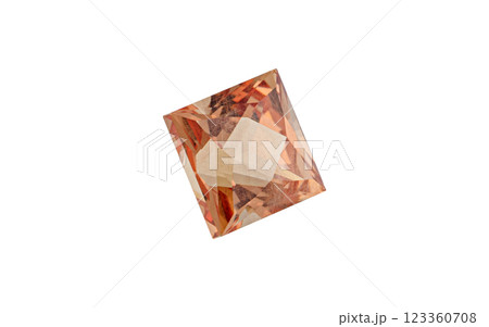 Garnet with rutile inclusions faceted old mine cut stone mineral macro photography on white isolated background Garnet with rutile inclusions faceted old mine cut stone mineral macro photography on white isolated background 123360708