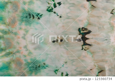 abstract pattern on silk fabric texture in green tones 123360734