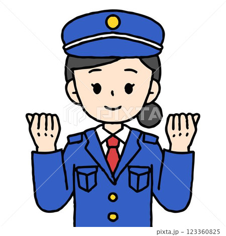警備員の女性がガッツポーズをしている 123360825