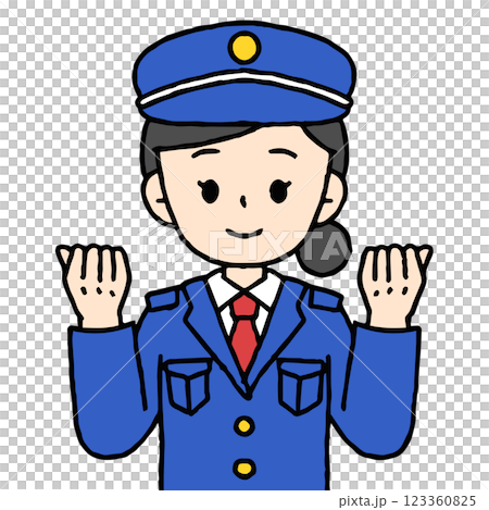 警備員の女性がガッツポーズをしている 123360825