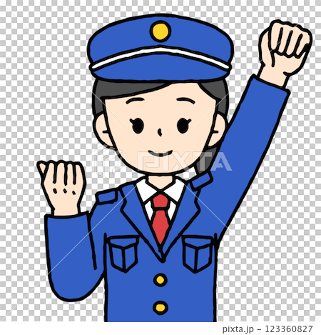 A female security guard is doing a fist pump 123360827