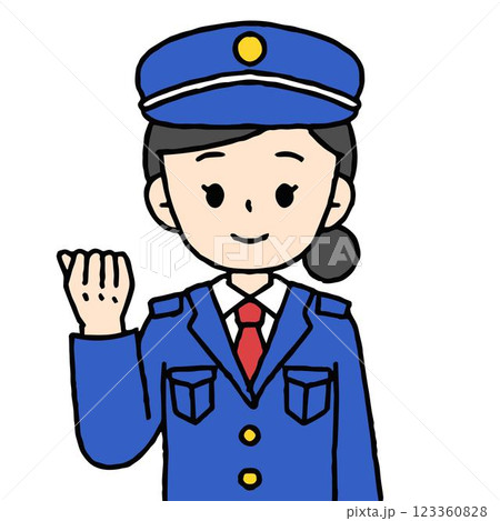 警備員の女性がガッツポーズをしている 警備員の女性がガッツポーズをしている 123360828