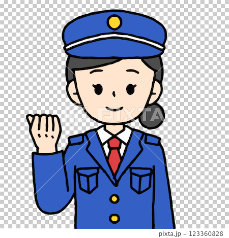 A female security guard is doing a fist pump 123360828