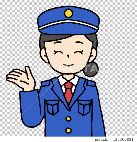 一名女保全正帶領民眾參觀。 123360881
