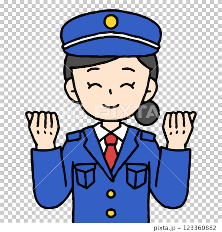 A female security guard is doing a fist pump 123360882