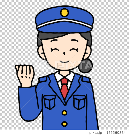 A female security guard is doing a fist pump 123360884
