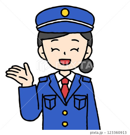 警備員の女性が案内をしている 123360913