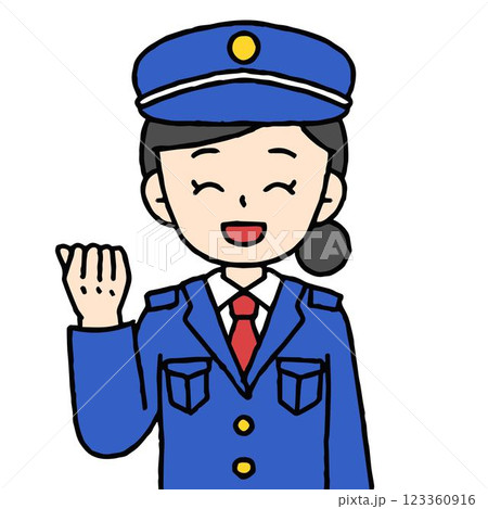 警備員の女性がガッツポーズをしている 123360916