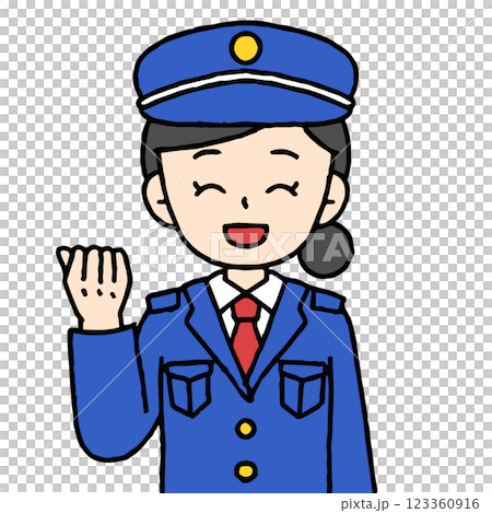 警備員の女性がガッツポーズをしている 123360916