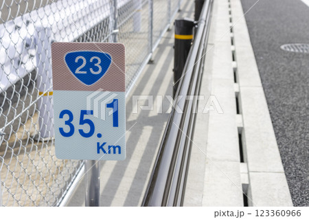 国道23号 名豊道 蒲郡バイパスの距離標 123360966