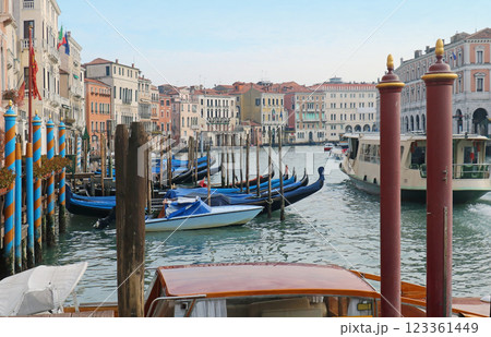 Gondolas in Venice canal Gondolas in Venice canal 123361449