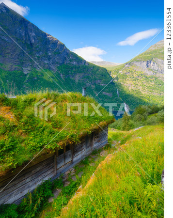 Geiranger Fjord, Norway. Nature in fjords. Traveling on a Norwegian fjord. Scandinavia. 123361554