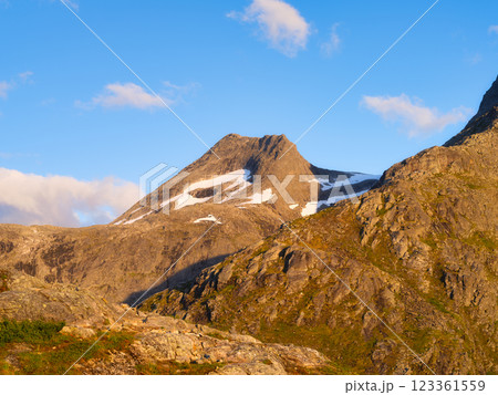 Mountain landscape. Nature in Norway. Panoramic view of wild Norway. Mountain landscape. Nature in Norway. Panoramic view of wild Norway. 123361559